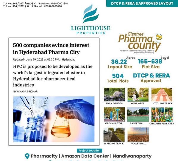 OPEN PLOTS FOR SALE AT PHARMA CITY ,Hyderabad